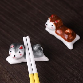 MAGICLULU 4 Pack Shiba Inu Chopstick Rest, Cute Dog Holder