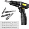 3 Stück SDS Plus Stecknuss Adapter Set,1/4",3/8",1/2" Vierkant Bohrer Schnellwechsel