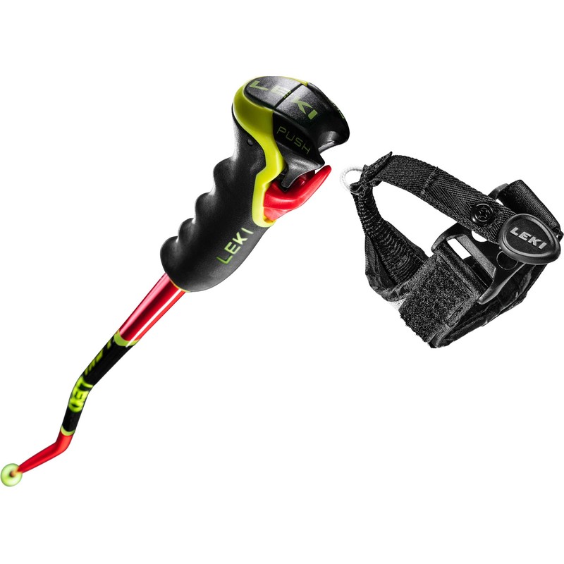LEKI 115 Unisex Adult Ski Poles, Luminous Black, Neon Yellow,