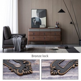 Create idea 10pcs Antique Key Lock Rosettes Bronze Decorative Keyhole Cover Lock Fittings with Screws for Vintage Wooden Box Jewellery Box Gift Box Wine Box 45x23mm