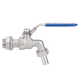 Fdit Stainless Steel Faucet Tap with 1/2 Inch Hose by Ball Valve Weldless Bulkhead, TNP 13mm Barb
