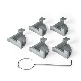 Tile Tray Supporters for Shower Drain, 5PCS Plastic Clips + 1PC Lifting Hook, Grey (Fit Bernkot Square Shower Drains)