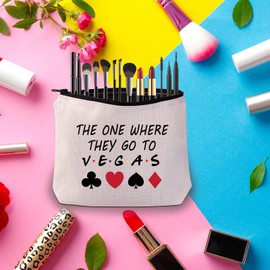 Vegas Trip Makeup Bag The One Where They Go to Vegas Cosmetic Bag Family Vacation Makeup Bag (to V.E.G.A.S-b)
