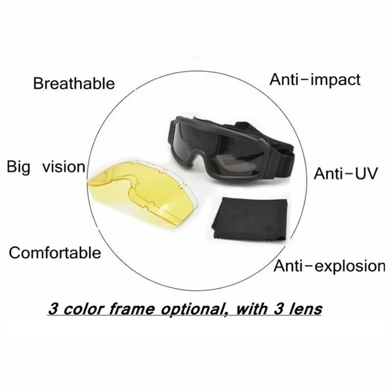 Protective Goggles Multifunctional Anti Fog Safety Glasses for Training Protection