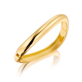 ALEXCRAFT Women's 925 Sterling Silver Bracelet, 14K Gold-Plated Bangle Bracelets, Chunky Chunky Thick Wide Smooth Bracelet, Irregular Gradient, Maximum Width 15 mm, Bracelet Bangle for Women and Men