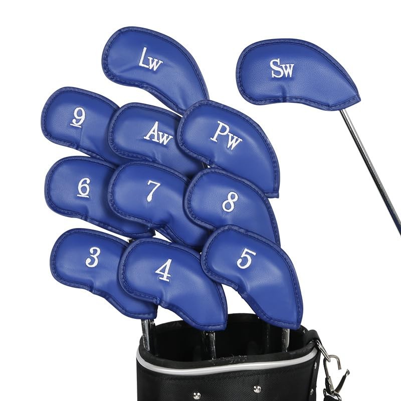 Golf Iron Head Cover Set of 12 Pieces, Thick Synthetic