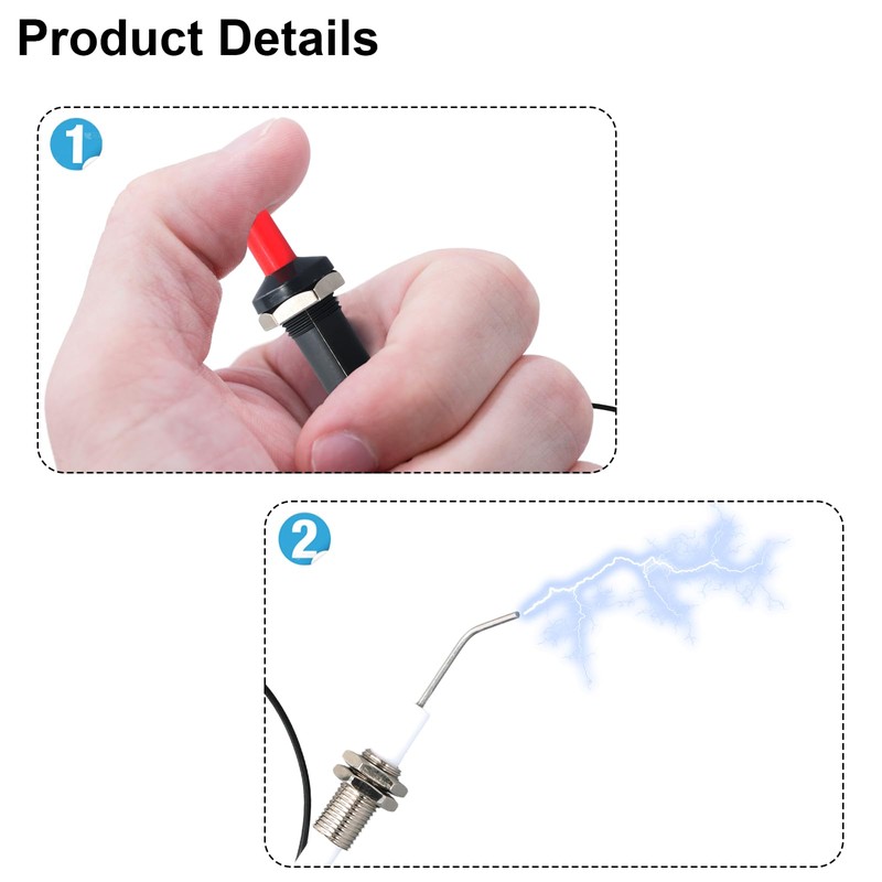 Button Piezo Igniter Set Heat Resistant Gas Grill Igniter Electrode