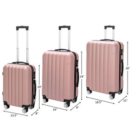 ZJMTOCYU Maximize Storage for Your Travels with 3-in-1 Multifunctional Suitcase Set, Durable Design, Stylish Rose Gold Finish