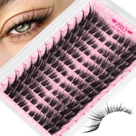 PROLASHBEAUTY Fox Eye Lash Clusters with Spikes Waterproof Lightweight Cat Eye Lashes Extensions Natural Look Easy to Apply(Fox Eye-01 Natural)