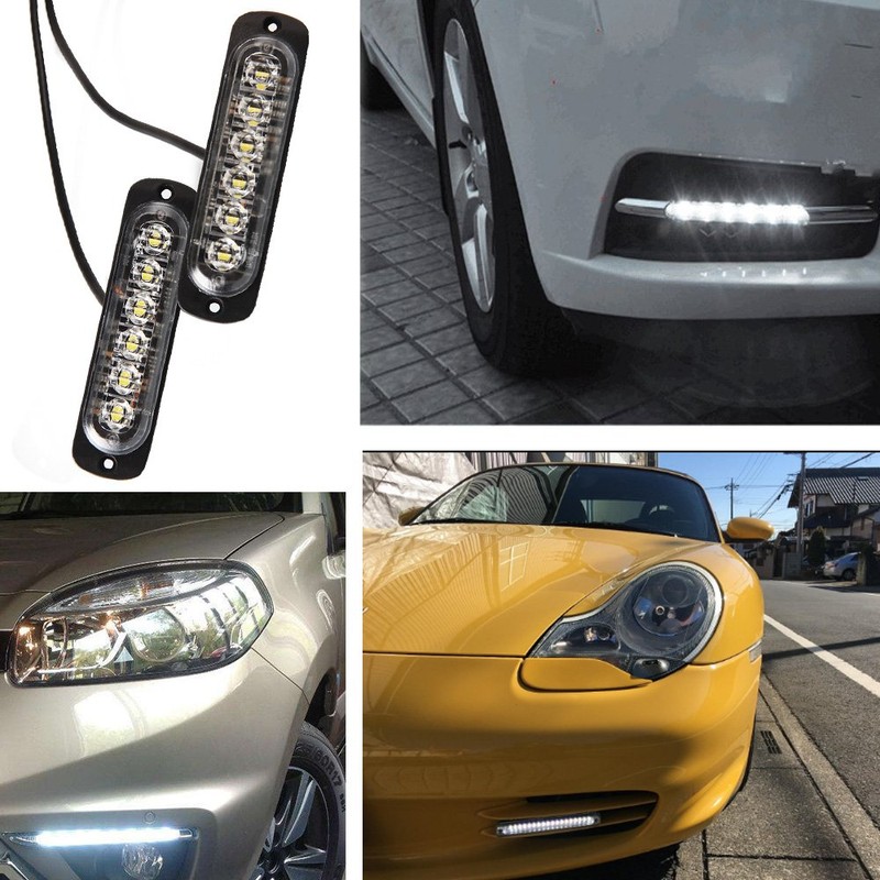 Poopee LED Daytime Running Lamp, Waterproof, Blue/White, for 12V/24V Cars,