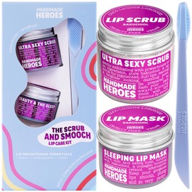 100% Natural Lip Scrub, Vegan Conditioning Coconut Lip Exfoliator - Gentle Exfoliant, Sugar Lip Polish and Lip Exfoliator Scrubber for Chapped and Dry Lips (Bakuchiol 3pc Set)