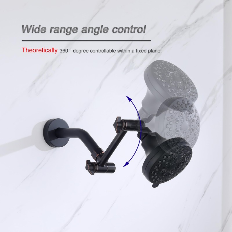 Senhozi Oil Rubbed Bronze Shower Head Extension Arm 4 Inch,