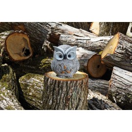 Roman Garden - Pebble Owl Statue, 7.7H, Pudgy Pals Collection, Resin and Stone, Decorative, Garden Gift, Home Outdoor Decor, Durable, Long Lasting