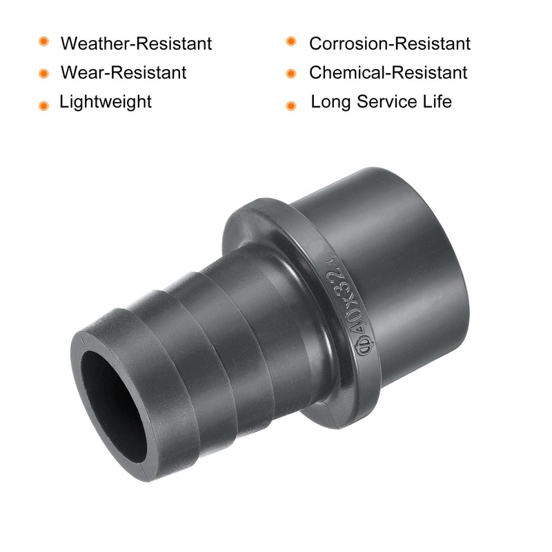 sourcing map PVC Hose Fitting Spigot Straight Pipe Adapter Hose