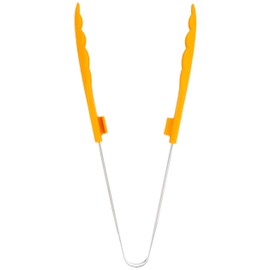 PRO SERIES Antibacterial Heat Resistant Color Tongs with Stopper, Multi, Small, Orange