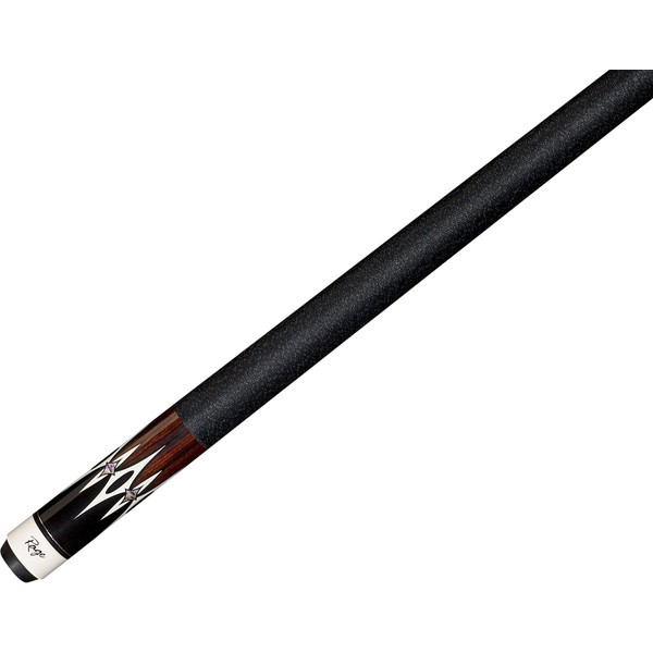 Rage RG205 Graphic Midnight Black and Cocobola with White Wave Points and Shell Details Cue, 21-Ounce