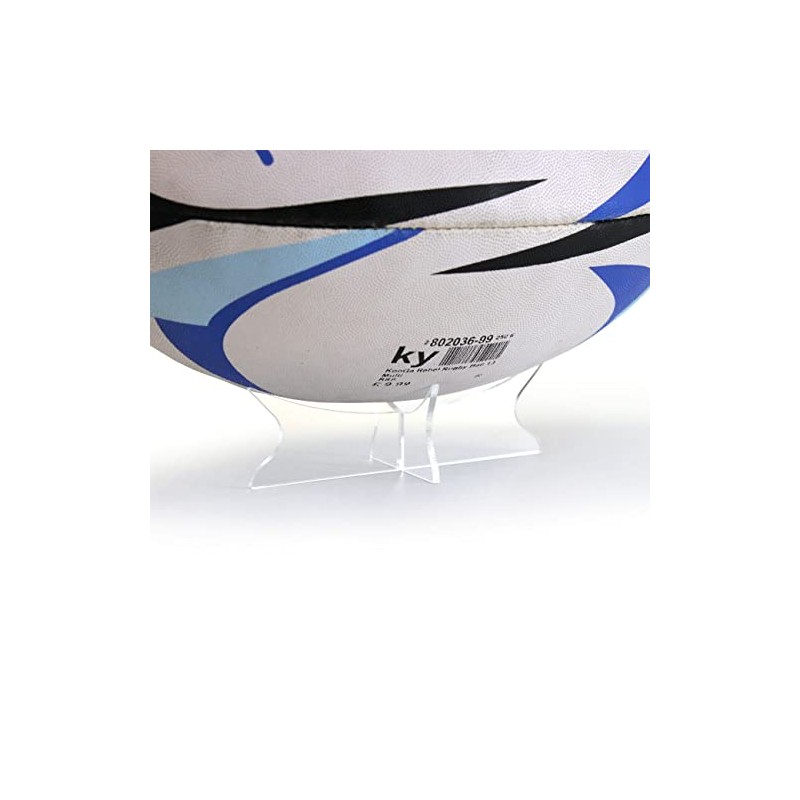TIELO Acrylic Rugby Ball Display Stand - Horizontal - Riser