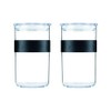 PRESSO Set of 2 Plastic Storage Jars, 1 Litre, Black