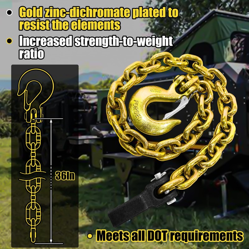 FITHOIST G80 Trailer Safety Chain 36 Inch | Tow Chains