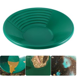 Gold Pan for Gold Washing, 38.5 x 8.5 cm Plastic Gold Pan Basin Nugget Mining Excavators Grinding Seven Swivel Gold Tub Basin (Green)