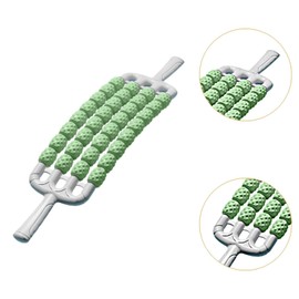 Fenteer Bendable Yoga Massager Stick,Manual Massage Tool,Multiuse 4 Row Roller Leg Muscle Relaxation Fitness for Home Gym Sports Back