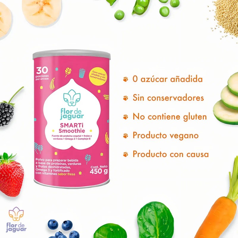 Flor De Jaguar Smarti Smoothie 450 G Bebida En Polvo