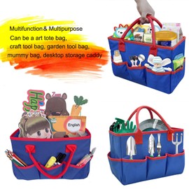Art Craft Supplies Tote Bag Art Craft Storage Caddy Organizer Bag for Artist Kindergarten School Teacher Stationery Organizer Bag Art Supplies Carrying Case for Drawing Book Notebook Paint Brushes