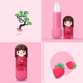 Kids Lip Balm Multipack, Cute Doll Lip Balm 6 Pack, Natural Moisturising Repairing Lip Balm Protection 6 Different Scents