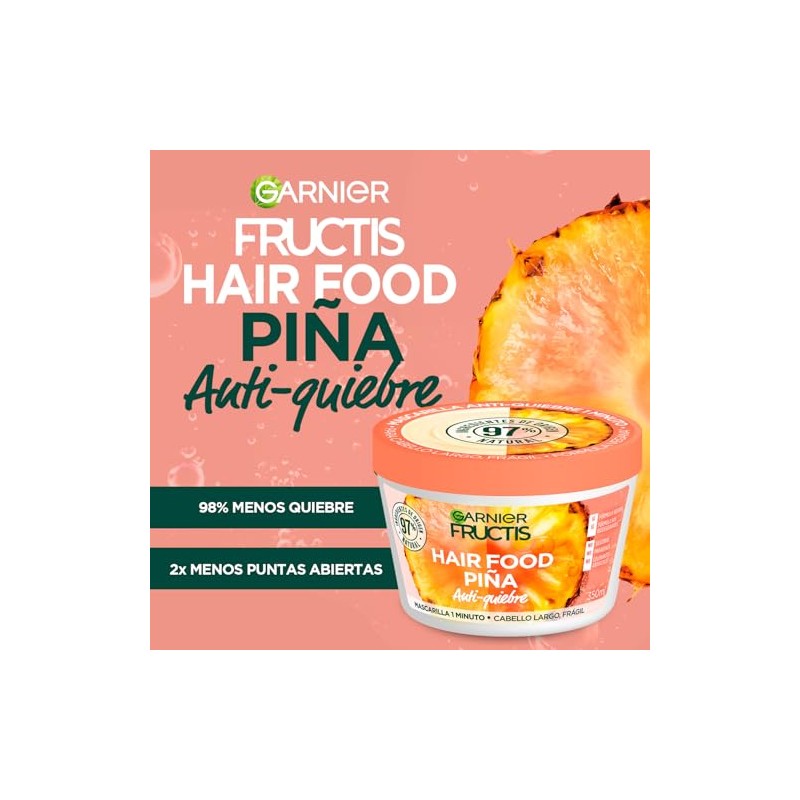 Kit Garnier Fructis HairFood Piña mascarilla para cabello frágil 2Pack
