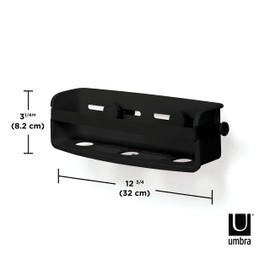 Umbra Flex Shower Caddy with Gel Closure Technology - Adjustable Shower Shelf for Shampoo, Conditioner, Shower Gel, Soap, Loofah Sponge, Razor, No Drilling, Rustproof, Black