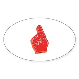 CafePress Foam Finger Sticker Oval Car Bumper Sticker(10-Pack)