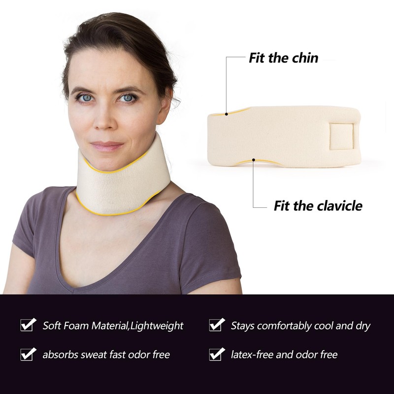 Soft Foam Neck Brace Universal Cervical Collar, Adjustable Neck Support