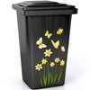 Flower Wheelie Bin Stickers Decorative Wheelie Bin Covers Dustbin Flower