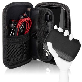 Cheelom Organizador Portátil, Bolsa para Accesorios Electrónicos, para Viajes, Impermeable, Funda Portable para Discos Duros, Cables USB, Auriculares, Móviles, Accesorios Digitales. -Negro