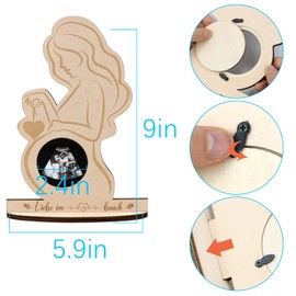 free-space Pregnant Mum Bump Photo Ultrasonic Sonogram Wooden Picture Frame Expectant Mother Photo Love at First Sight Display Keepsake (Mother)