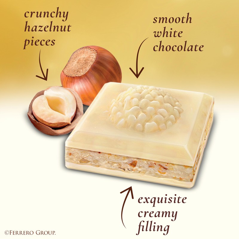 Ferrero Rocher Premium Chocolate Bar, White Chocolate Bar with Hazelnut