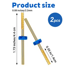 KFHENSOMR Cuticle Cleaner Bit 2Pcs Electric Nail Drill Bits Grit Carbide Cuticle Remover Bit Dead Skin Clean Pedicure Needle Bits for Electric Nail File Buffer Nails Drill