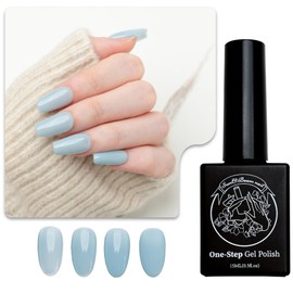 Sun&Beam Nails One Step Gel 3-in-1 | No Base or Top Coat Needed No Filing UV/LED Suitable Easy to Remove 15ml (#43 Morning Mist Blue)