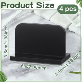 Qunclay 4 Pcs Aquarium Lid Handles Acrylic Fish Tank Cover Handles Adhesive Tank Lid Replacement Handle for Aquarium Fish Tank Lid, 2.36 x 1.38 Inch (Black)