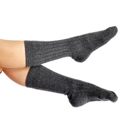 Cashmere Boutique 100% Pure Unisex Cashmere Socks – Daily Wear, Lightweight, Soft, Warm and Comfortable Ribbed Socks - Black, Small/Medium