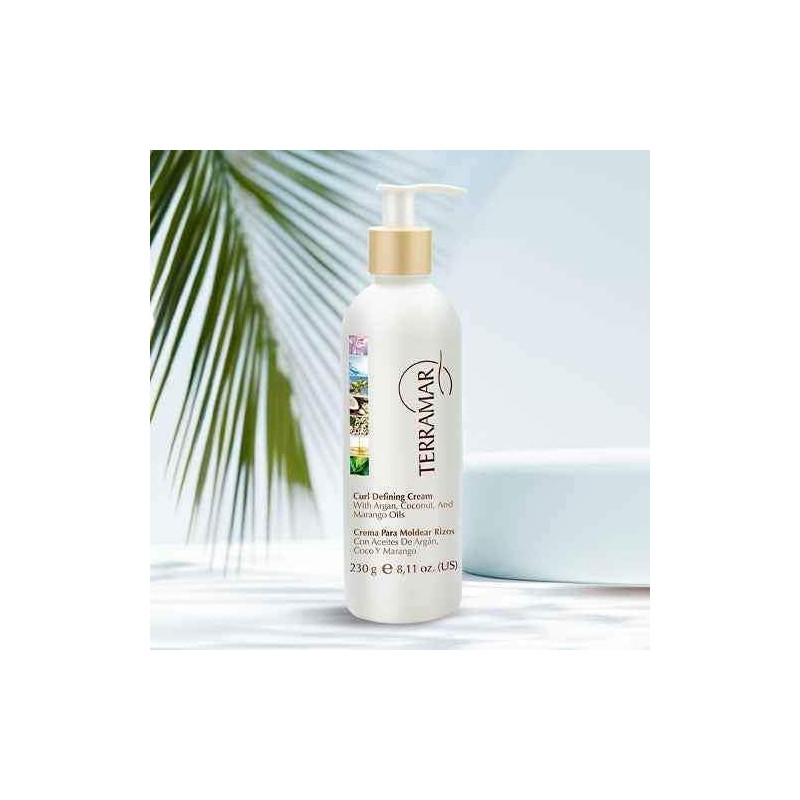 Terramar Crema para Moldear Rizos, con Aceites de Argán, Coco
