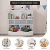 LALFPET 3-Tier Kids Bookshelf with 4 Cubby & 3 Removable