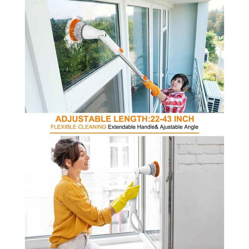 Genew Electric Scrubtastic Rechargeable Cordless Spin Scrubber 6 Head Car