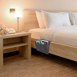 iBeani Felt Caddy Multi Bedside Pocket Organiser Slate Grey, 32cm x 22cm x 3cm