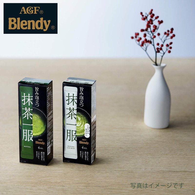 AGF Blendy Matcha Ippo, No Milk, 4 Bottles x 6