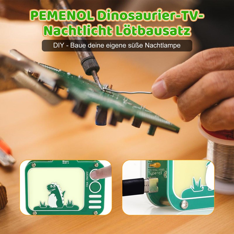 PEMENOL Touch-Control Soldering Practice Kit - Dimmable USB Electronic Kit