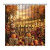 QZJDX Fall Thanksgiving Shower Curtain for Bathroom Autumn Harvest Pumpkin