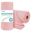 AIDEA Microfiber Cleaning Cloth Roll, 50PK, Tear Away Reusable Paper