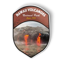 Squiddy Hawaii Volcanoes National Park - Vinyl Sticker Decal for Phone, Laptop, Water Bottle (3" Tall)