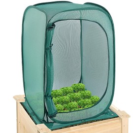 Garden Netting for Raised Beds, Crop Cage, Plant Covers- 30% Sunblock Shade Cloth with Metal Anchoring Spikes - Protects Plants Against Birds and Small Animals - 24"x24"x36"(H)